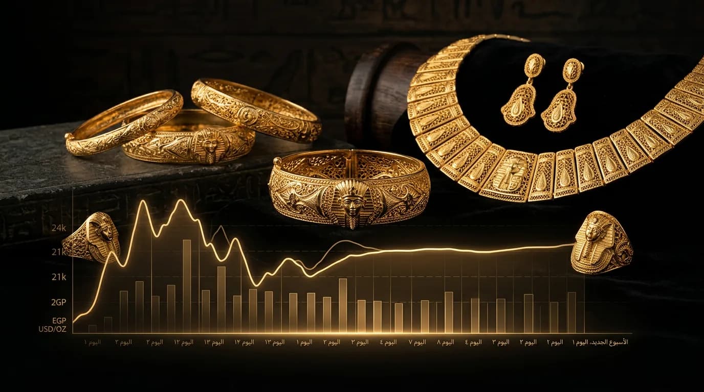 استقرار حذر في سوق الذهب المصري مع بداية الأسبوع الجديد